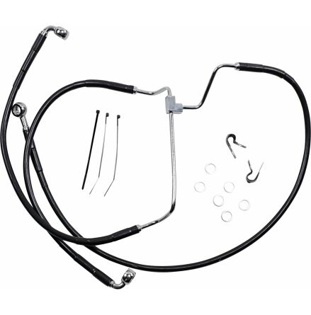 Black Vinyl/Stainless Extended Length Front Brake Line Kit