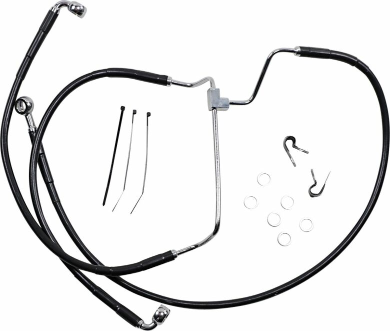 Black Vinyl/Stainless Extended Length Front Brake Line Kit