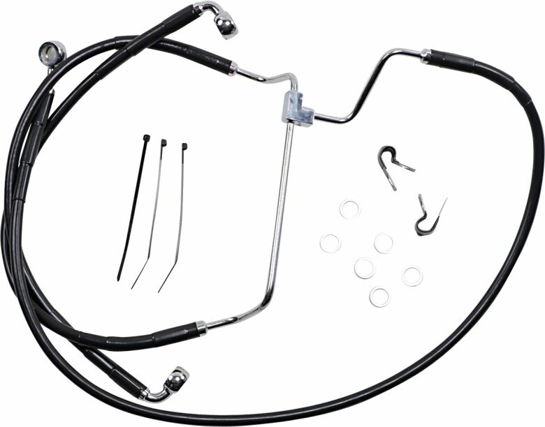 Black Vinyl/Stainless Extended Length Front Brake Line Kit