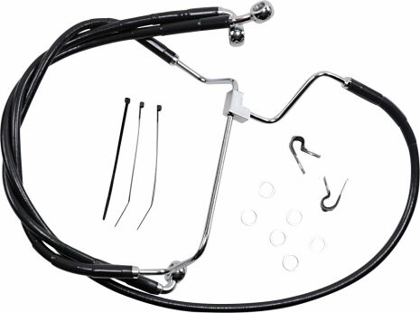 Black Vinyl/Stainless Extended Length Front Brake Line Kit