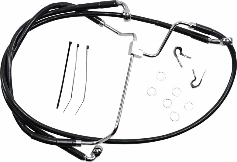 Black Vinyl/Stainless Extended Length Front Brake Line Kit