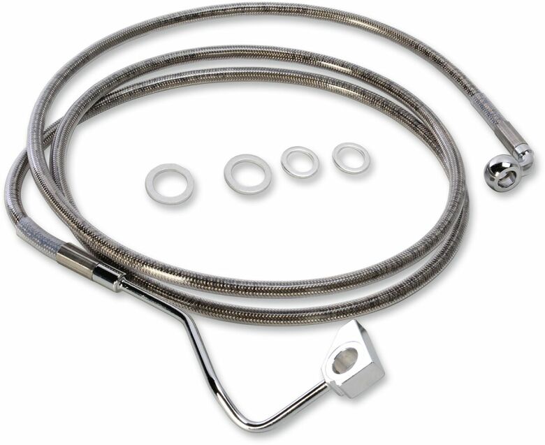 Brake Line Kit Extended Upper Front Length Stainless Steel + 4"