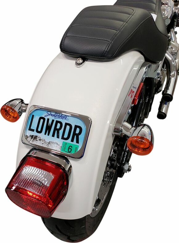 License Plate Mount Large Radius Chrome