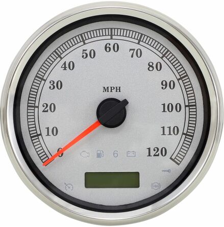 Speedometer Slvr Mph 5&quot;