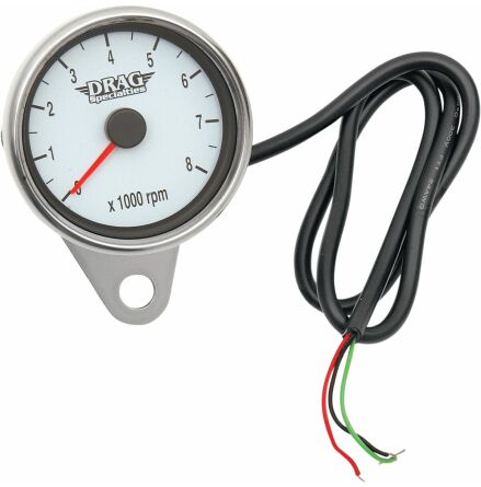 Tachometer Wht Face