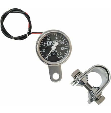 Mechanical Speedometer 1.8&quot; 2240:60 Chrome Housing Black Face