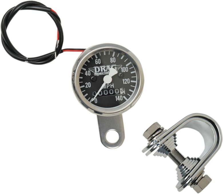 Mechanical Speedometer 1.8" 2240:60 Chrome Housing Black Face