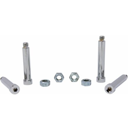 Chrome Socket-Head Dual Disc Caliper Mount Bolt Kit Knurled