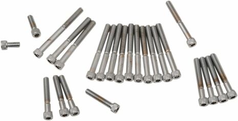 Chrome Socket-Head Primary/Cam Cover Bolt Kit Knurled