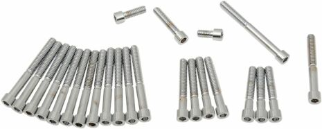 Chrome Socket-Head Primary/Cam Cover Bolt Kit Smooth