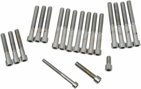 Chrome Socket-Head Primary/Cam Cover Bolt Kit Smooth