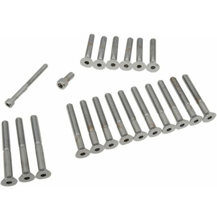 Chrome Socket-Head Primary/Cam Cover Bolt Kit Knurled