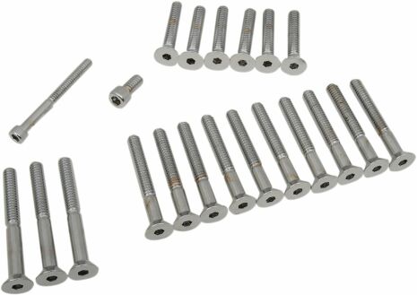 Chrome Socket-Head Primary/Cam Cover Bolt Kit Knurled