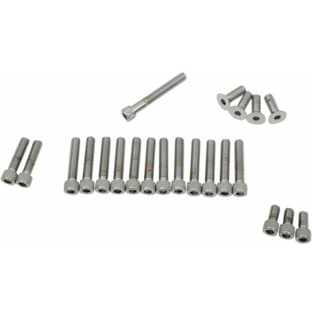 Chrome Socket-Head Primary/Cam Cover Bolt Kit Knurled