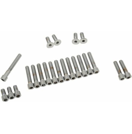 Chrome Socket-Head Primary/Cam Cover Bolt Kit Smooth