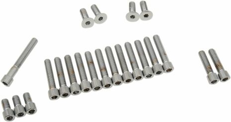 Chrome Socket-Head Primary/Cam Cover Bolt Kit Smooth