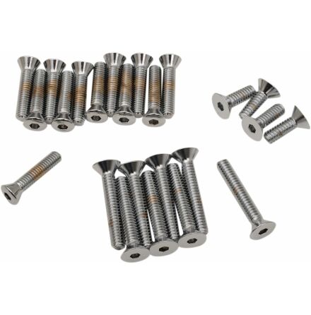 Chrome Socket-Head Primary/Cam Cover Bolt Kit Knurled