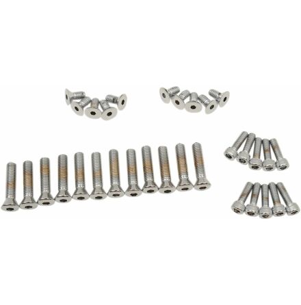 Chrome Socket-Head Primary/Cam Cover Bolt Kit Knurled