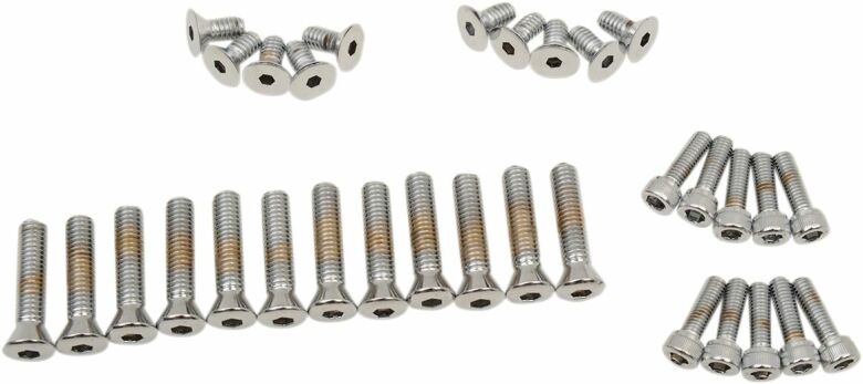 Chrome Socket-Head Primary/Cam Cover Bolt Kit Knurled