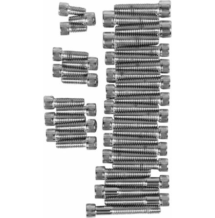 Chrome Socket-Head Primary/Cam Cover Bolt Kit Knurled