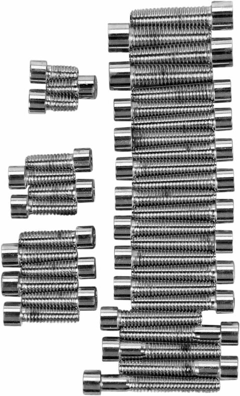 Chrome Socket-Head Primary/Cam Cover Bolt Kit Smooth