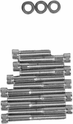 Chrome Socket-Head Cam Cover Bolt Kit Knurled