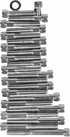 Chrome Socket-Head Sprocket Cover Bolt Kit Knurled