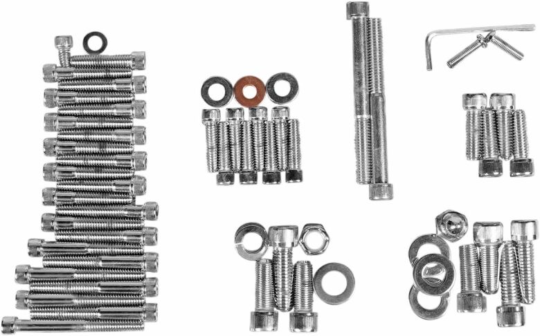 Chrome Socket-Head Motor Bolt Kit Knurled