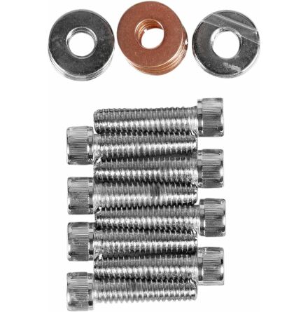 Chrome Socket-Head Rocker Box Mount Bolt Kit W/ Washer Knurled