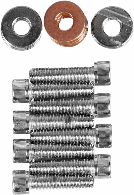 Chrome Socket-Head Rocker Box Mount Bolt Kit W/ Washer Knurled