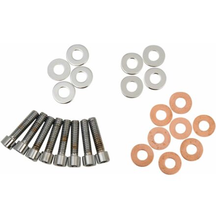 Chrome Socket-Head Rocker Box Mount Bolt Kit W/ Washer Smooth