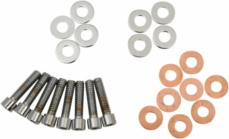 Chrome Socket-Head Rocker Box Mount Bolt Kit W/ Washer Smooth