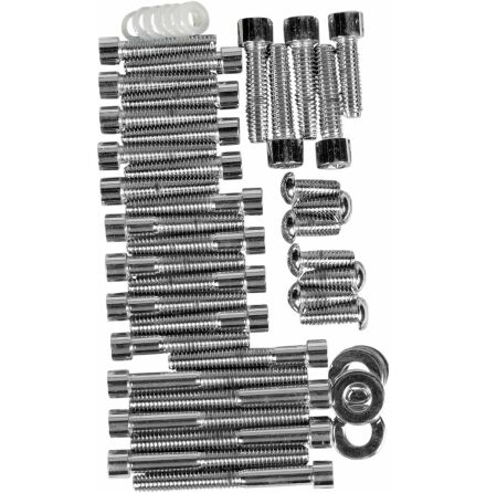 Chrome Socket-Head Primary/Cam Cover Bolt Kit Smooth