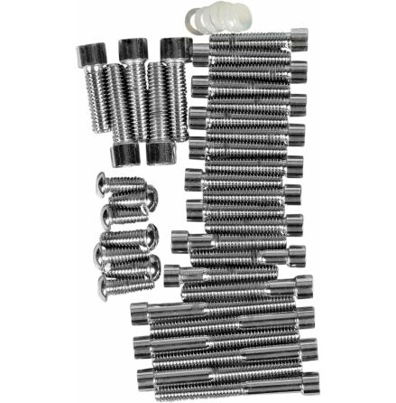 Chrome Socket-Head Primary/Cam Cover Bolt Kit Smooth