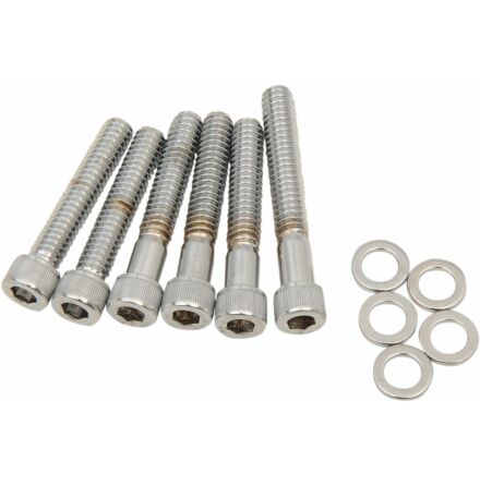 Chrome Socket-Head Cam Cover Bolt Kit Knurled