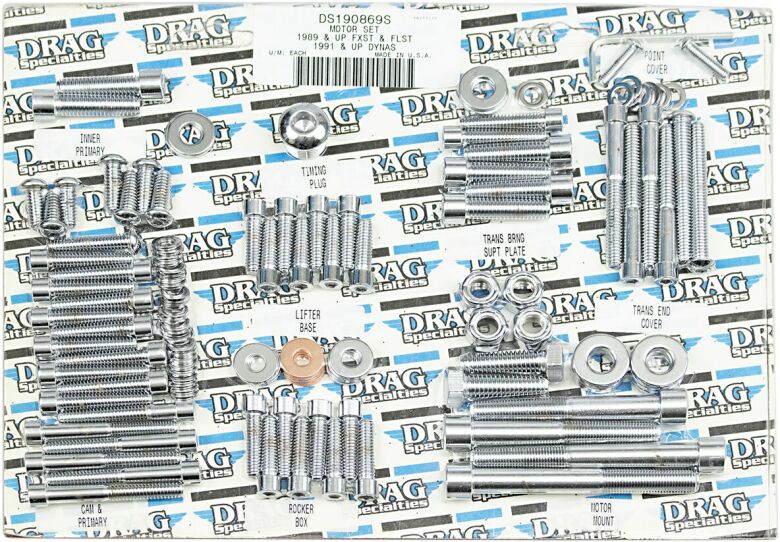 Chrome Socket-Head Motor Bolt Kit Smooth