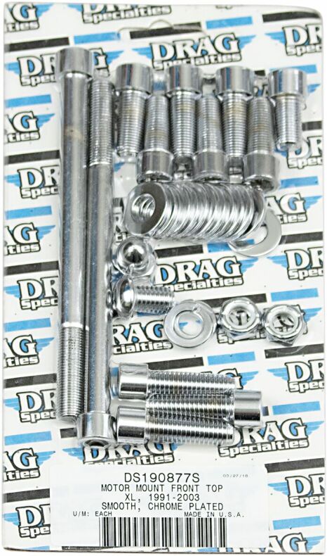 Chrome Socket-Head Motor Mount Bolt Kit Smooth