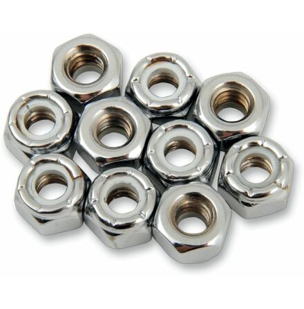 Nylon Insert Nut 1/4-20 Chrome