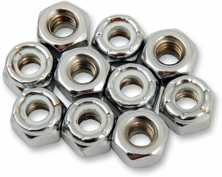 Nylon Insert Nut 1/4-20 Chrome