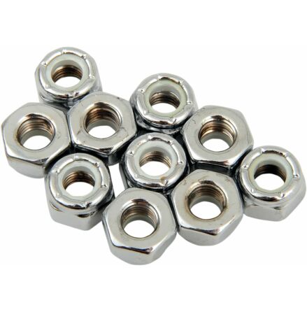 Nylon Insert Nut 1/4-28 Chrome