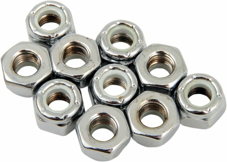 Nylon Insert Nut 1/4-28 Chrome