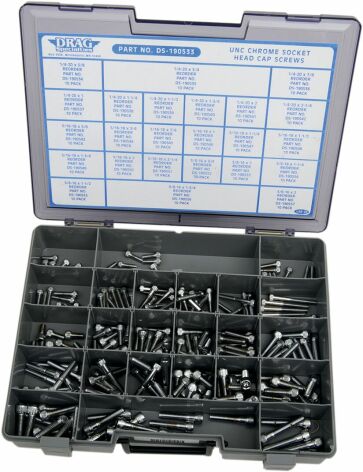 Socket-Head Bolt Assortment Unc Knurled Chrome