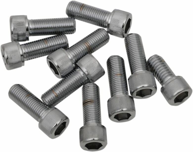 Socket-Head Bolt 3/8-24X0.75 Knurled Chrome