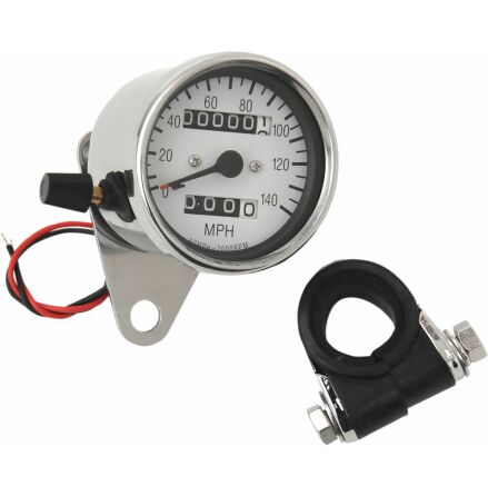 Mechanical Speedometer 2:1 Wht Speedo W/Trip Mtr