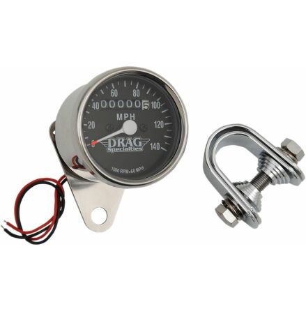 Mechanical Speedometer 2.4&quot;  1:1 Chrome Black Face