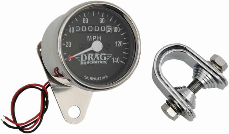 Mechanical Speedometer 2.4"  1:1 Chrome Black Face