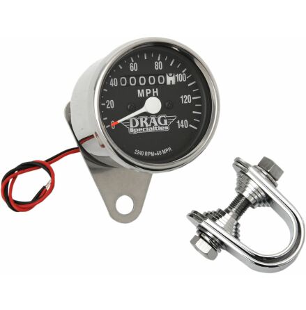 Mechanical Speedometer 2.4&quot; 2240:60 Chrome Black Face