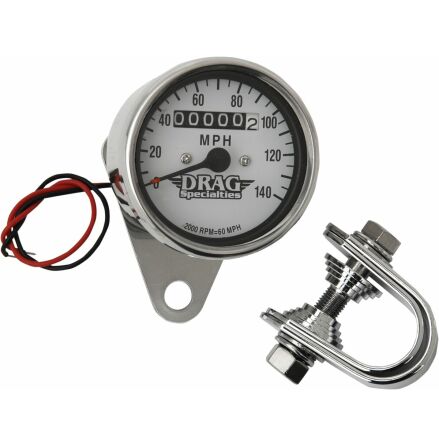 Mechanical Speedometer 2.4&quot;  2:1 Chrome White Face