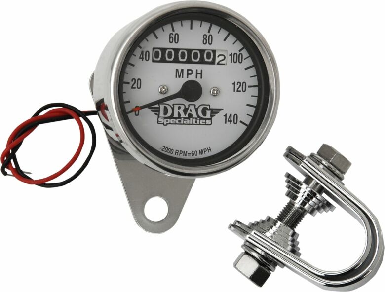 Mechanical Speedometer 2.4"  2:1 Chrome White Face