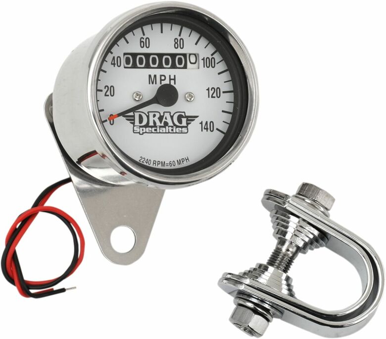 Mechanical Speedometer 2.4"  2240:60 Chrome White Face